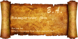 Baumgartner Aba névjegykártya